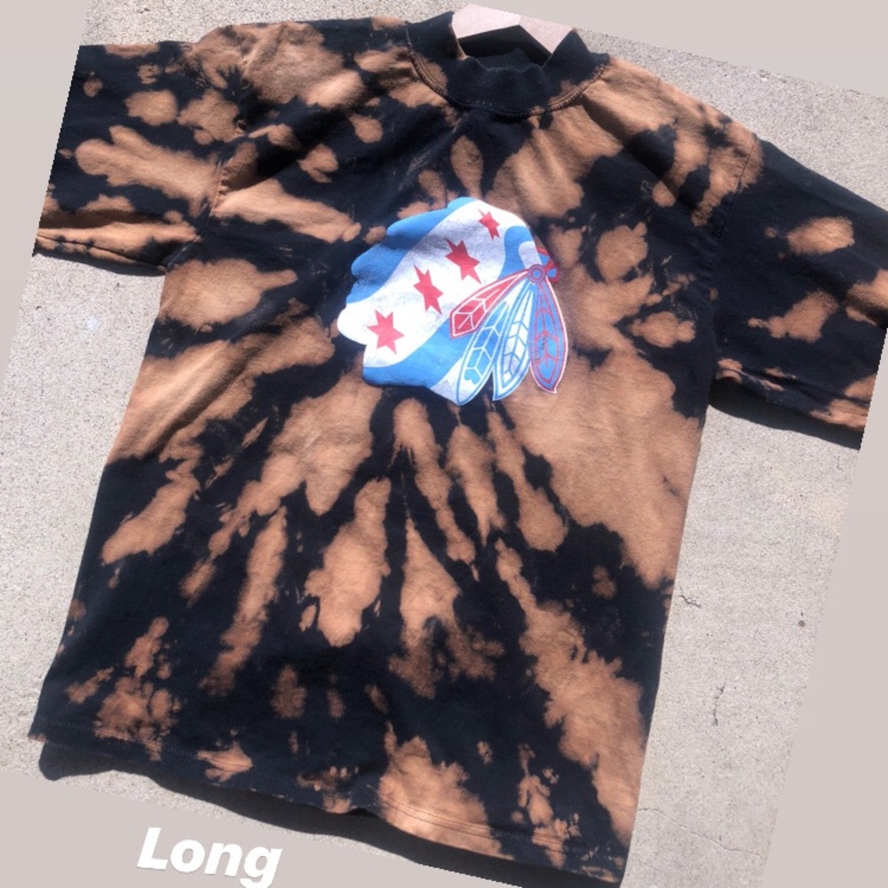 Distressed Tye Dye Chicago Blackhawks LS